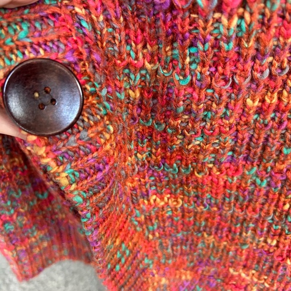 Keren Hart Chunky Knot Multi-colored Scoop hem sweater size medium - Picture 6 of 10